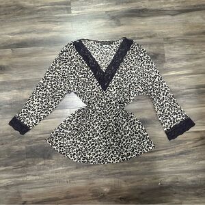 Picadilly Fashion Brown Animal Print Blouse